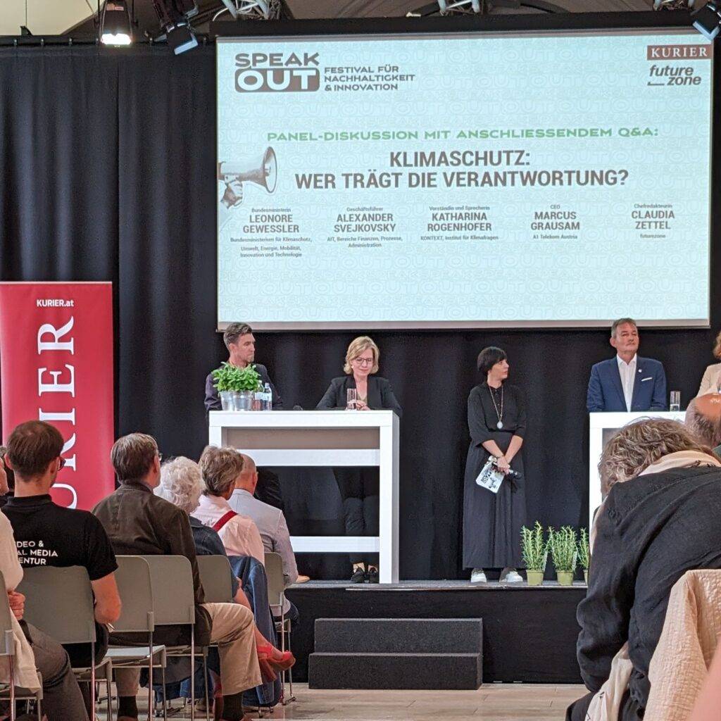 Panel Diskussion mit Leonore Gewessler "Klimaschutz: Wer trägt die Verantwortung"